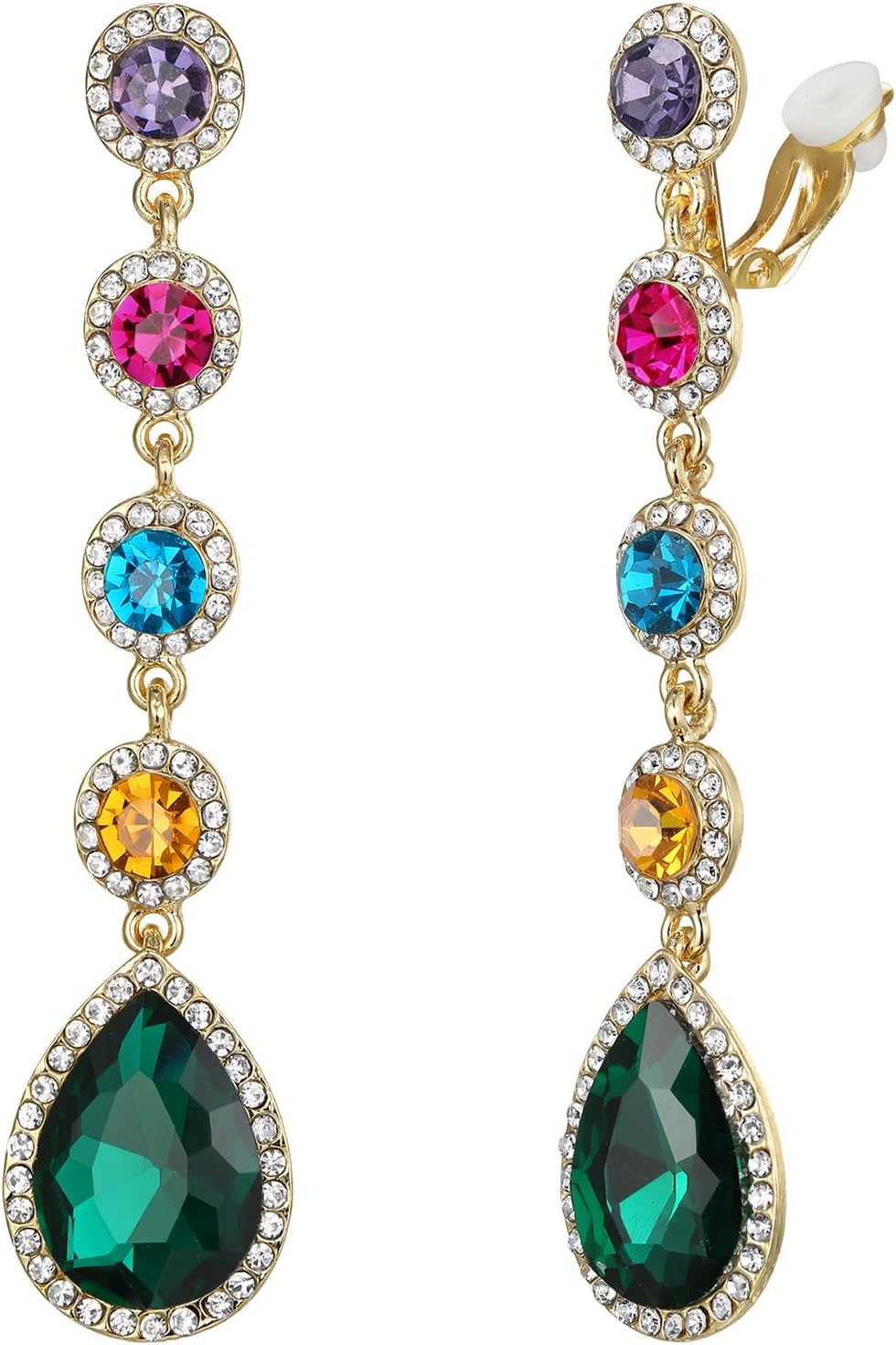 BriLove Gorgeous Clip-on Earrings for Women Bride Bridesmaid