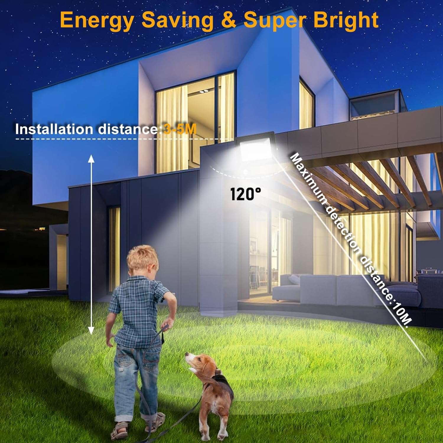 CREATESTAR Faretto Led da Esterno con Sensore di Movimento 100W, 10000LM Faretti Led Esterni IP66 Impermeabile 6500K Luce Bianca Fredda per magazzino giardino garage campo sportivo