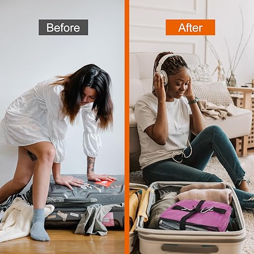 Miniatura 2 de TABITORA Estantes colgantes portátiles de viaje, organizador de armario, almacenamiento de equipaje con compartimento invisible multifuncional y