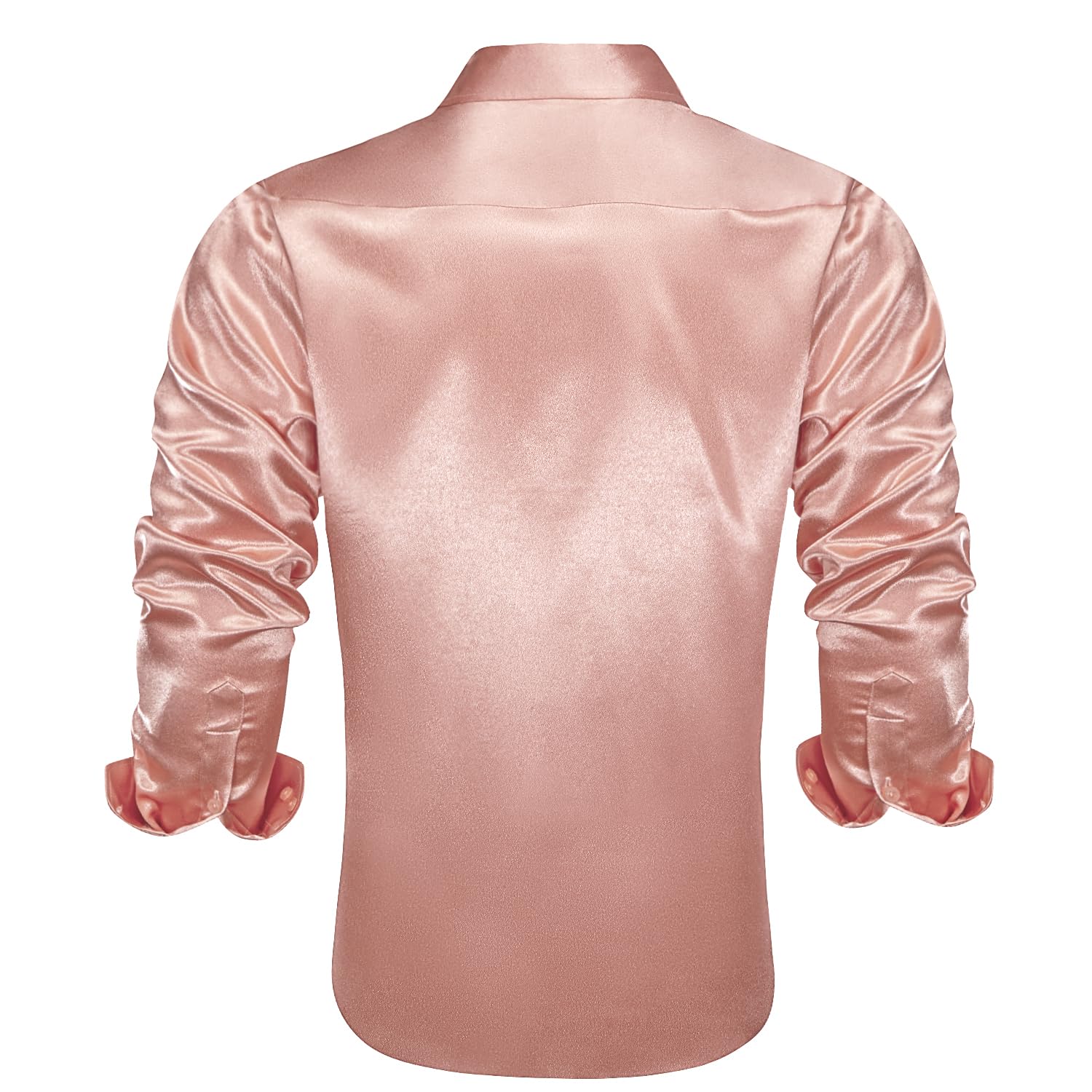 Snapklik.com : Hi-Tie Mens Long Sleeve Dress Shirt Satin Button Down Casual  Prom Wedding Regular Fit Button Up Shirt