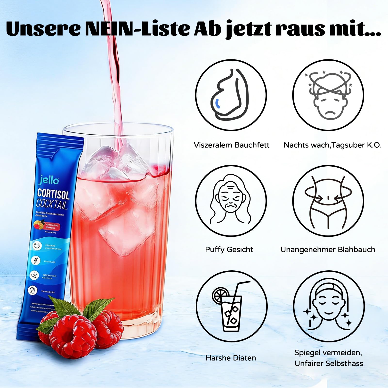 Pulver, Cortisol Senken Abnehmen (1 Beutel) | Upgrade 20 Stück Procalm Pulver, Konzentration Steigern, Stress Natürlich Reduzieren, Cortisol Balance, für Männer und Frauen