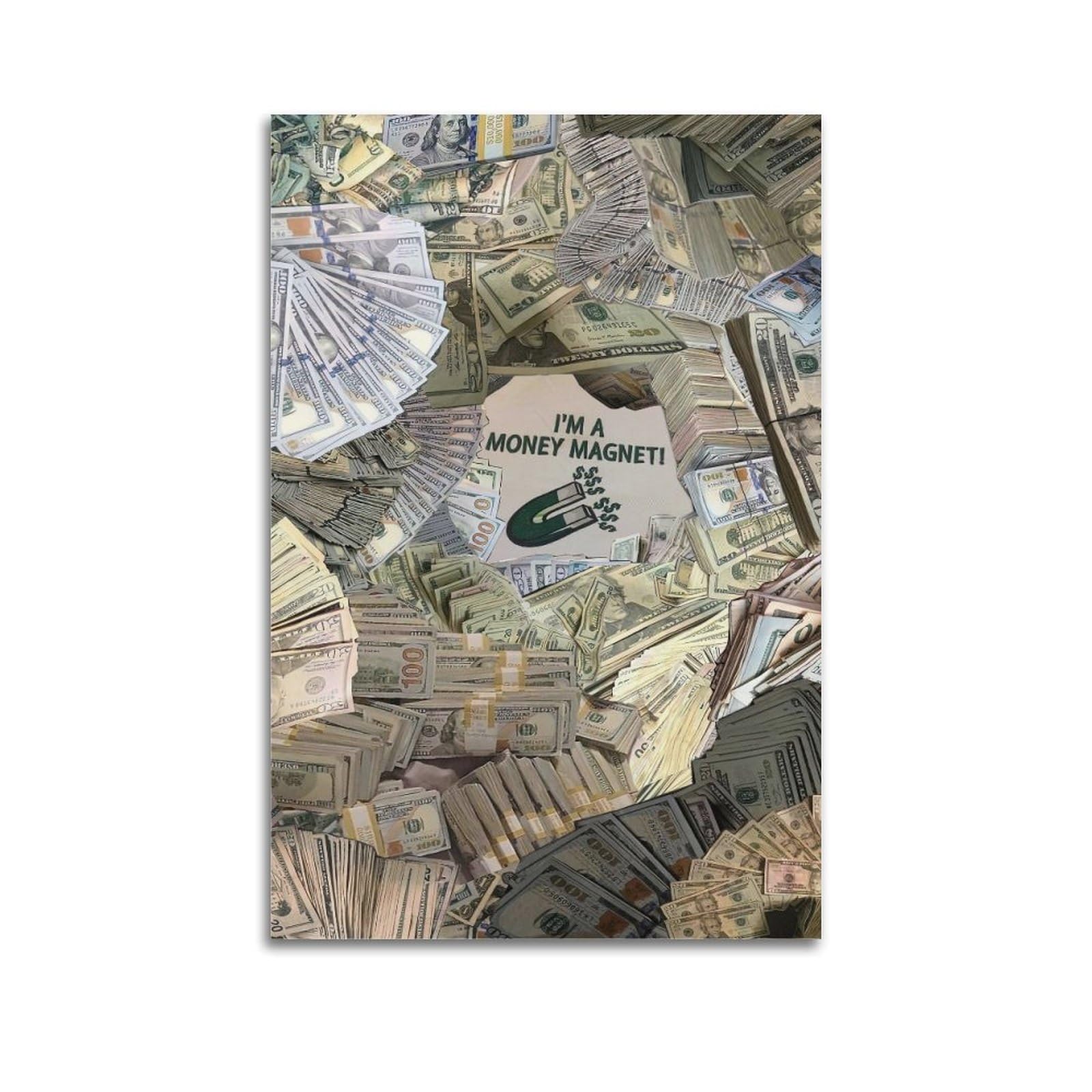 OKAHYS Vintage Inspirational Poster I Am A Money Magnet Artwork Decorative Painting Canvas Wall Artworks Picture 24x36inch(60x90cm)