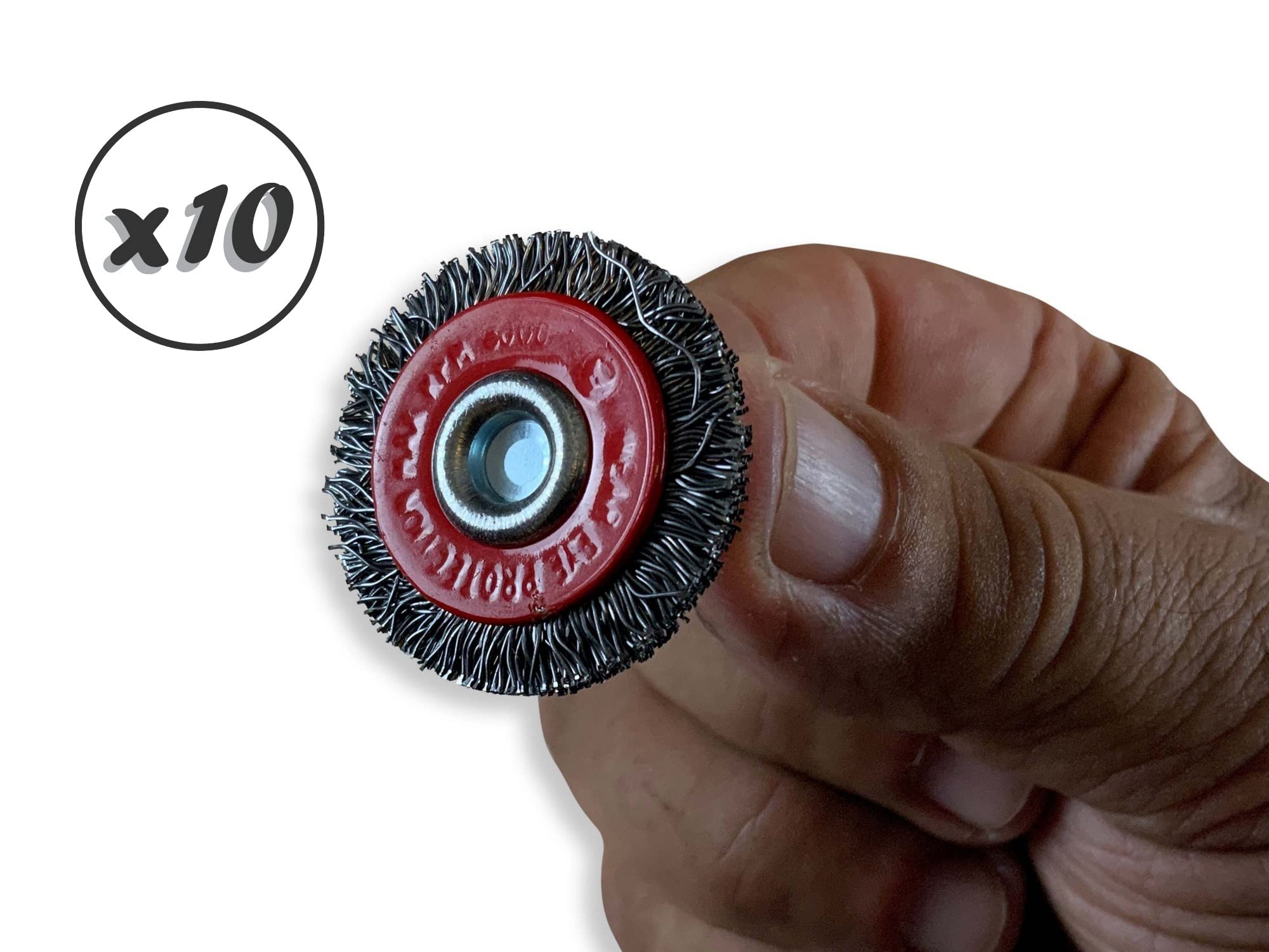 Kibros Lot 10 brosses rot. circ. acier dur Ø 30 mm 8 mm tige
