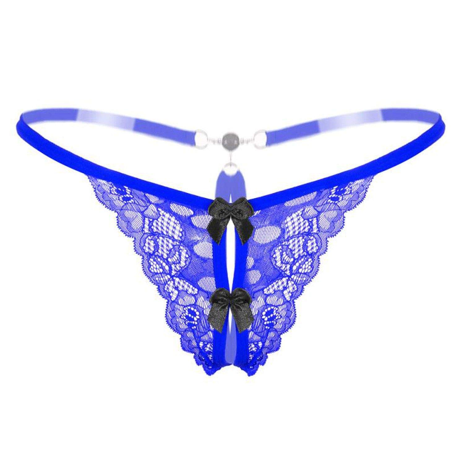 Women's Sexy Lace Pearl Low-Waist G-String Hollow Underwear Thongs Panties