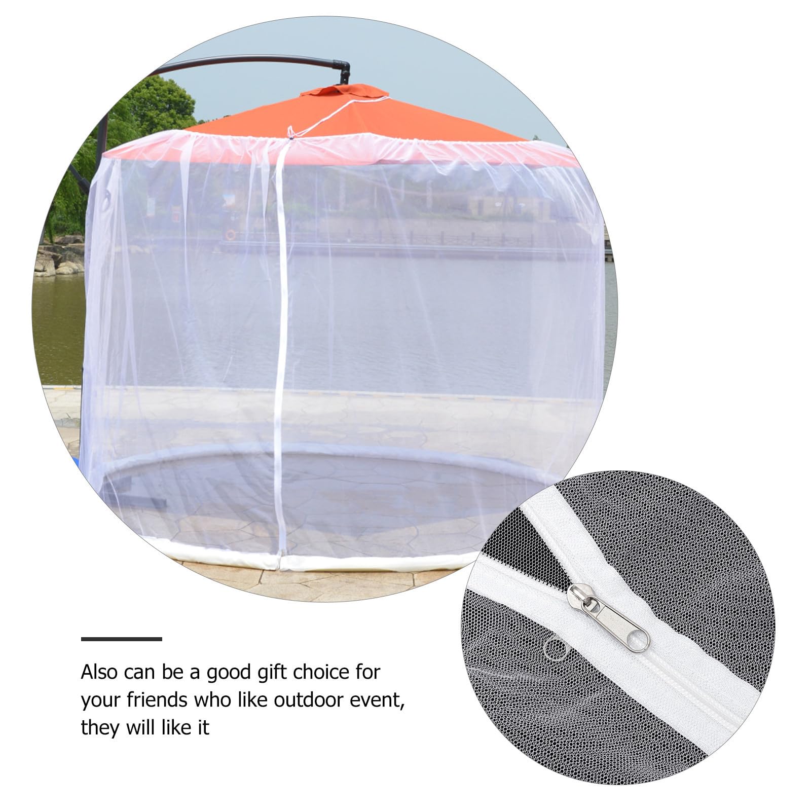 Sonnenschirmnetz für Terrasse aus Polyester und Aluminium, Faltbar