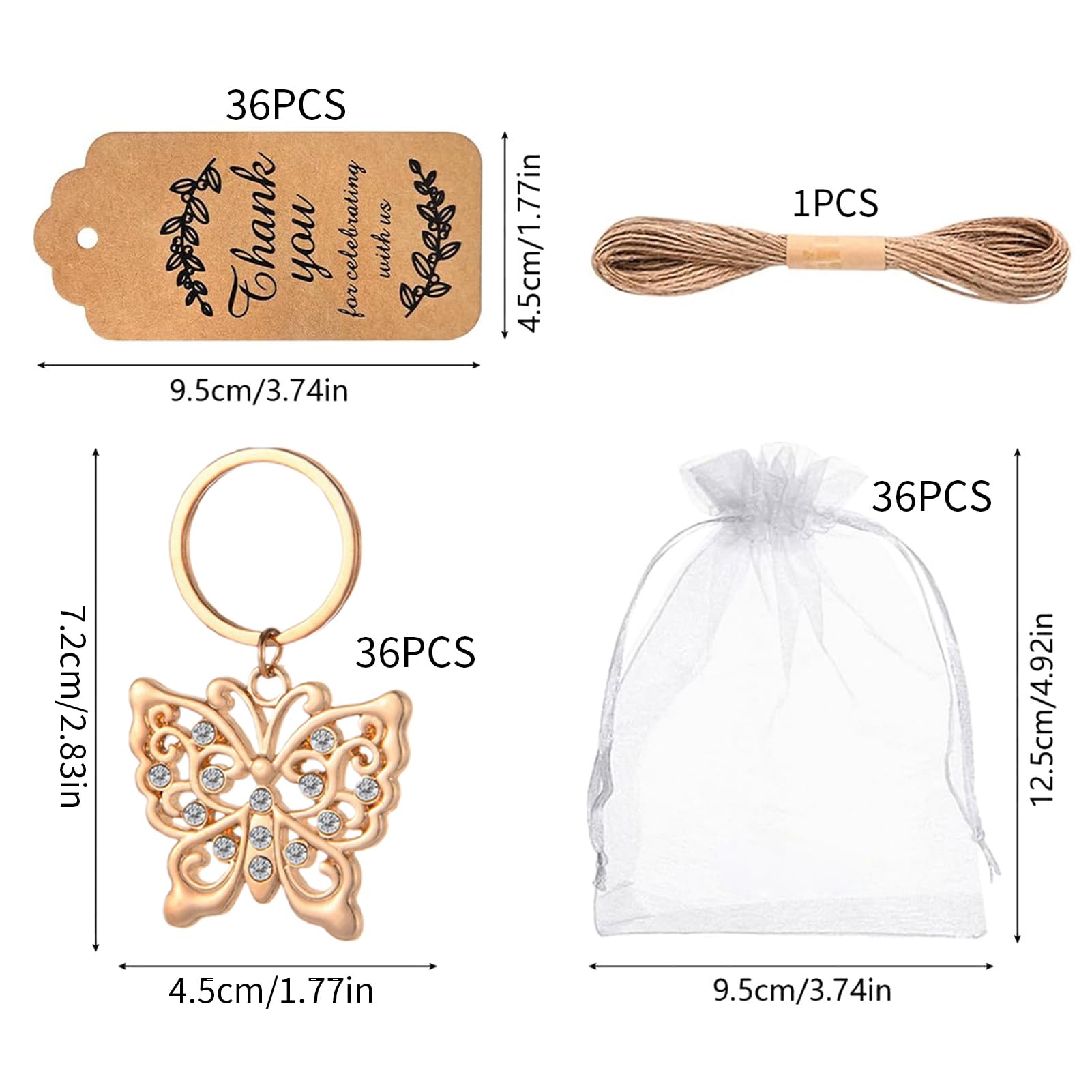 Schmetterlings Flaschenöffner Set, schmetterlingsförmige Öffner aus Zinklegierung (36 pcs)