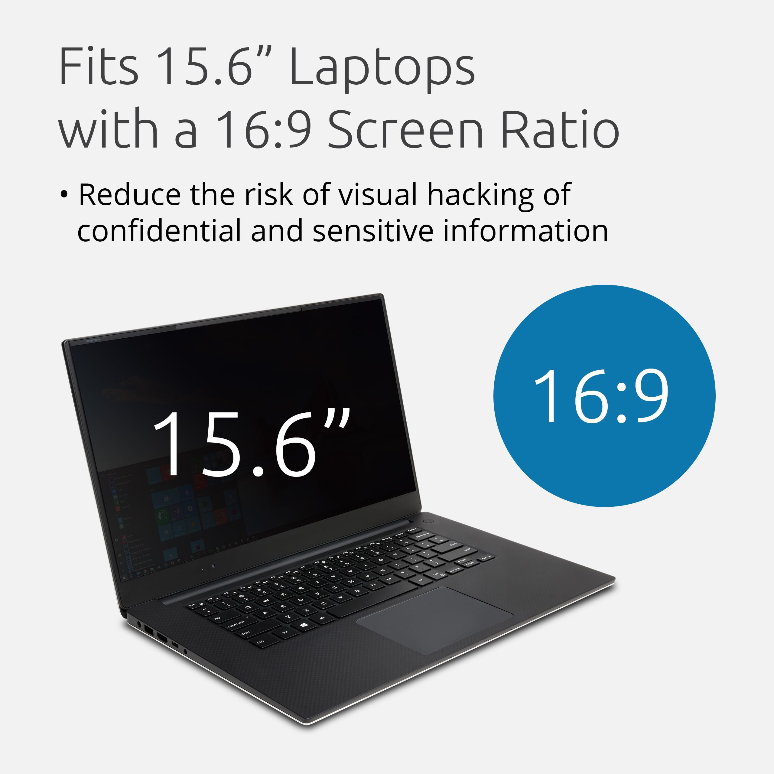 Kensington Filtr prywatności ekranu laptopa 15,6" 16:9 ochraniacz z redukcją niebieskiego światła