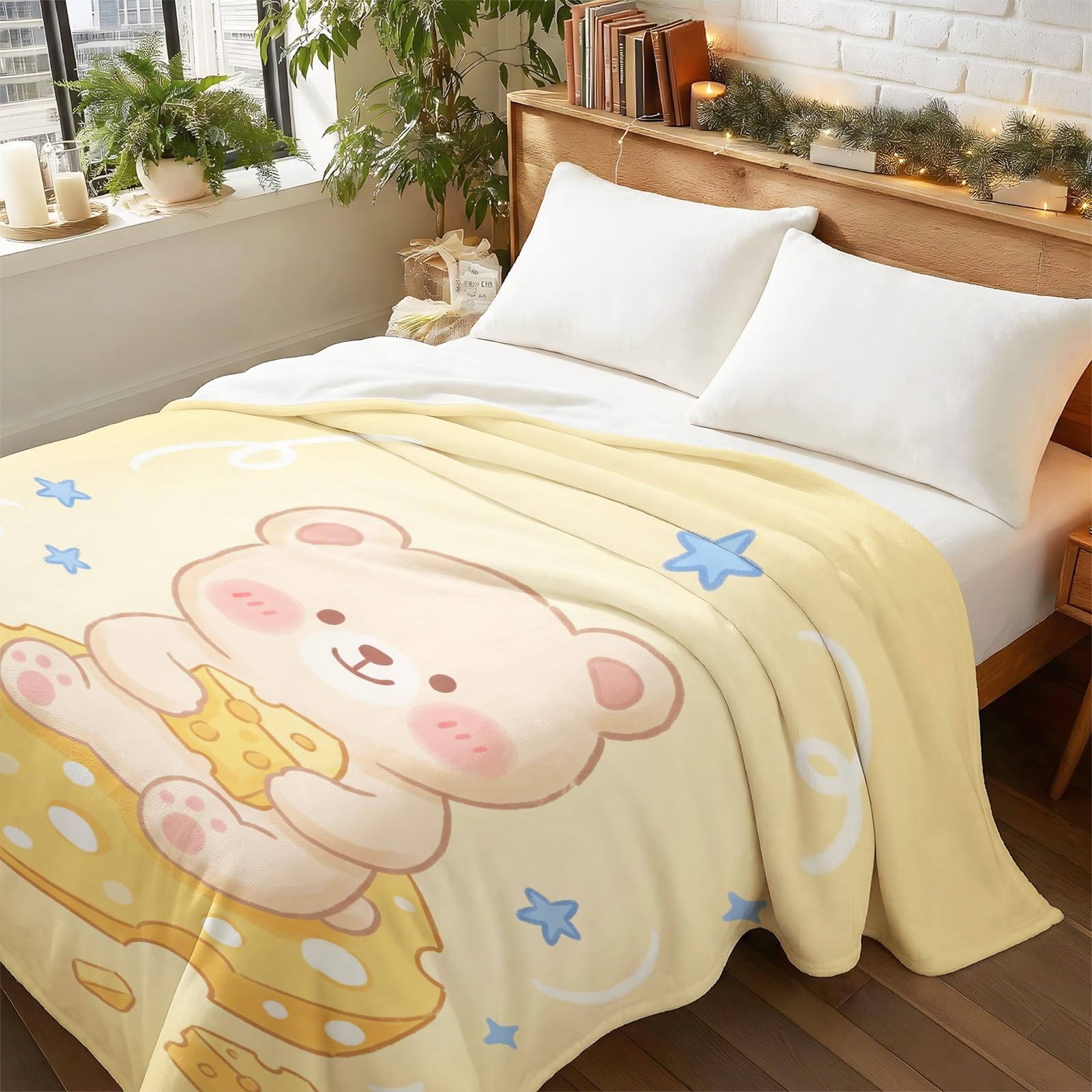 Cute Food Cartoon Lekki koc 180 x 220 cm Flanelowy polar narzuta