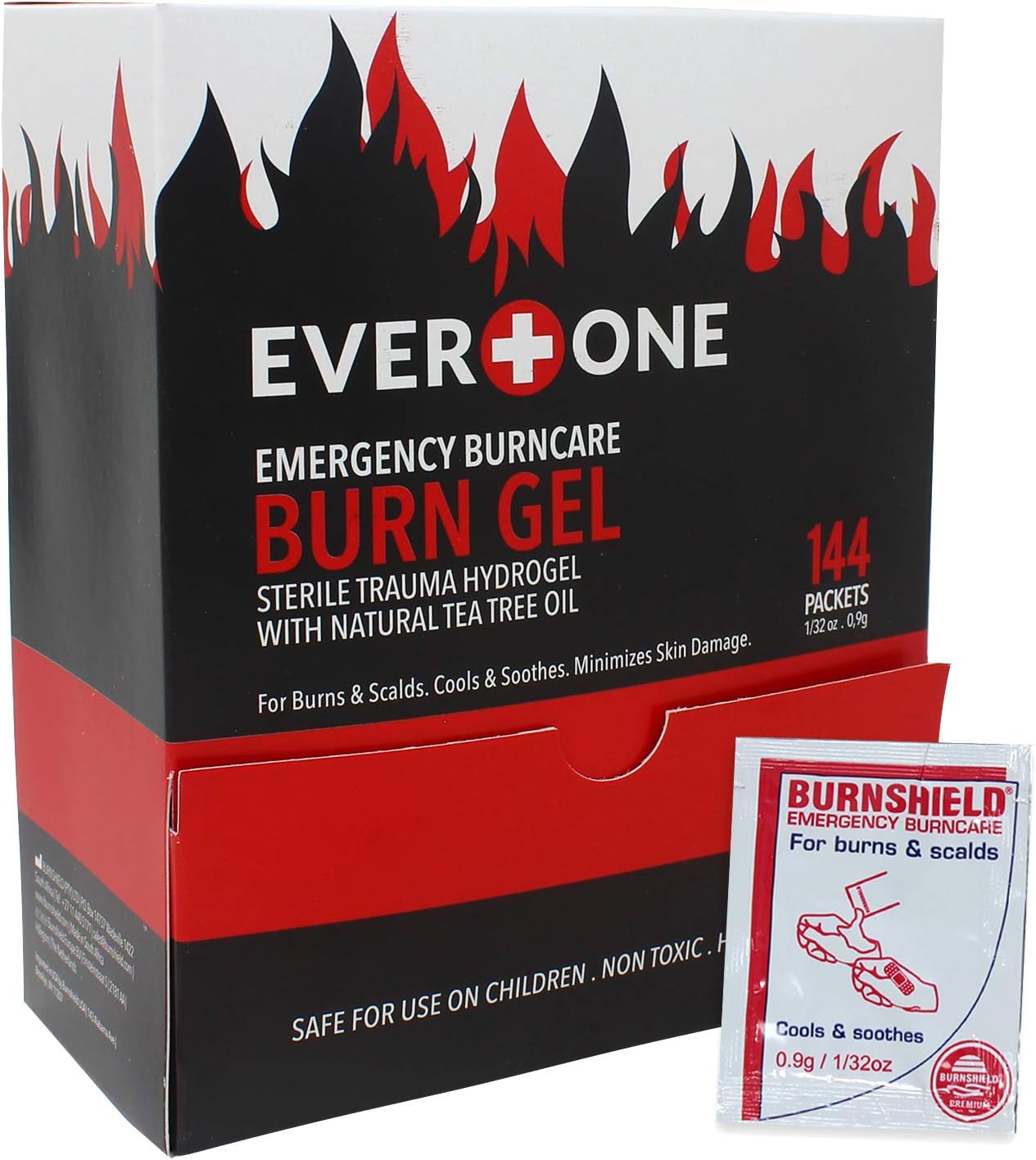EverOne Emergency Burncare Burn Gel, 0.9g Packets, 144 Count : Health & Household