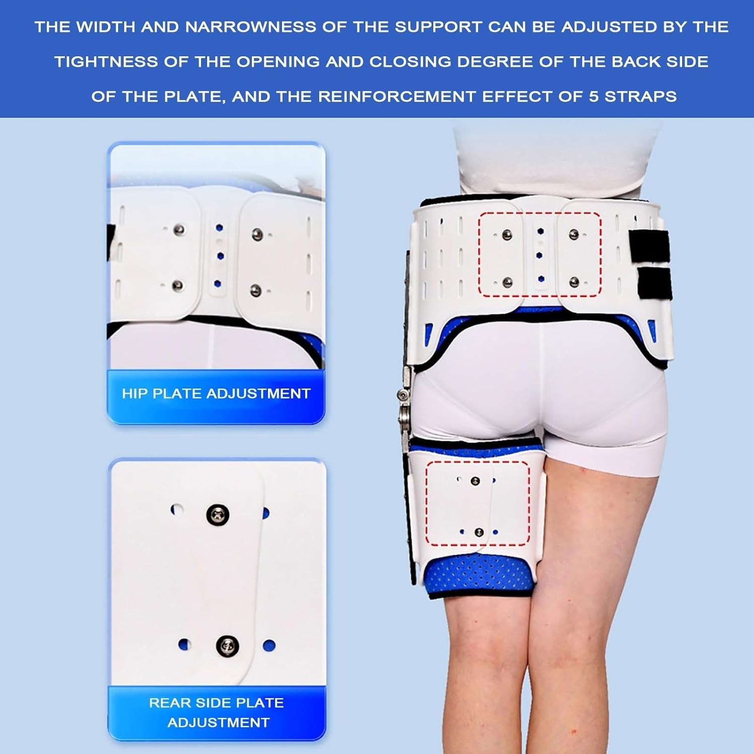 Corrector Sciatic Nerve Brace Leg Brace Articulated Fixation Bracket Hinged Adjustable Hip Joint Abduction Orthosis Thigh Fracture Protector Stabiliser Sacroiliac Belt,Compression For Thigh(Right)