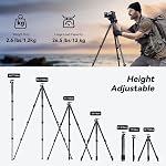 SmallRig AP-10 Carbon Fiber Tripod, 52.4" Lightweight Compact Camera Tripod with Detachable Monopod, 360° Ball Head with Payload 5 kg/11 lb, Quick Release Plate for Canon for Sony, DSLR Camera, Phone | 360° Ball Head, Removable Lightweight Compact Mo