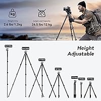Vista 3 de SmallRig AP-10 Trípode de fibra de carbono, trípode ligero de 52.4 pulgadas para cámara compacta con monopie desmontable, cabezal de bola de 360°