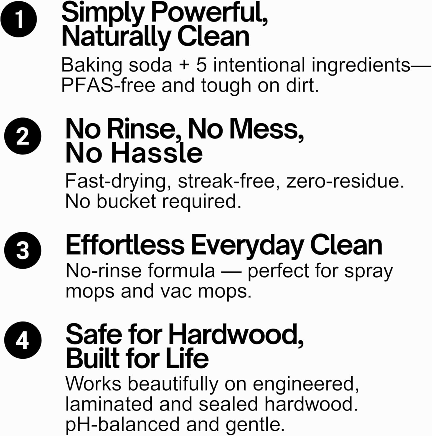Quick Shine Hardwood Floor Cleaner 64oz, 4Pk| Use in Spray & Vac Mops| Removes Dirt & Scuff Marks| Ready-to-Use, Streak Free, No Rinse| Safer Choice Cleaner| Perfect for Gentle and Effective Cleaning