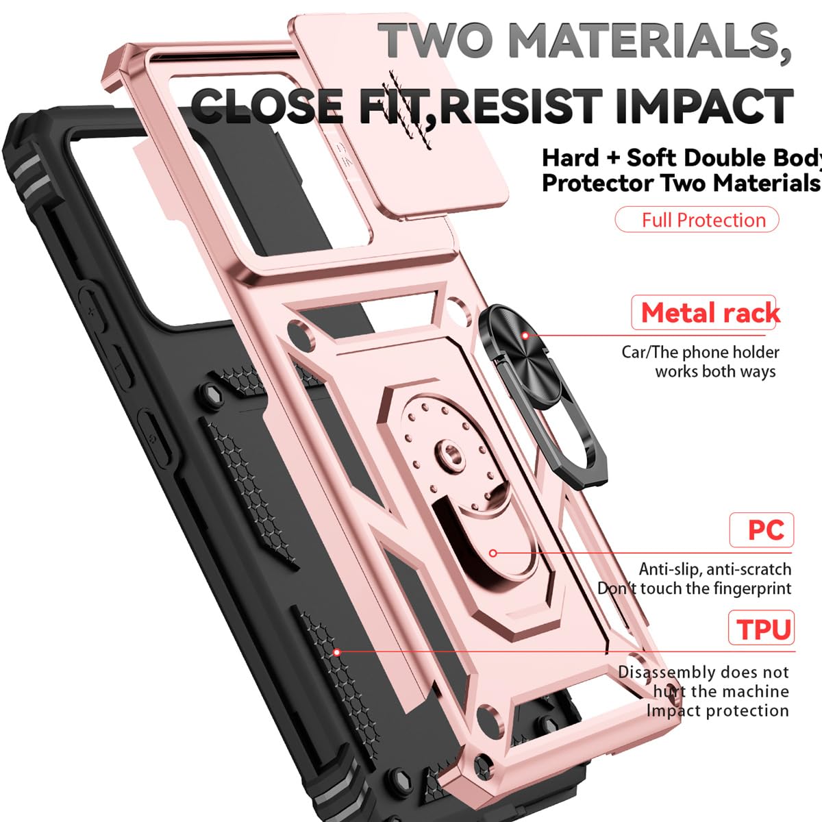 Handyhülle Für Xiaomi 14T Pro 5G Mit Ring & Objektiv-Cover – Magnetisch, Stoßfest, Mit 360° Drehständer