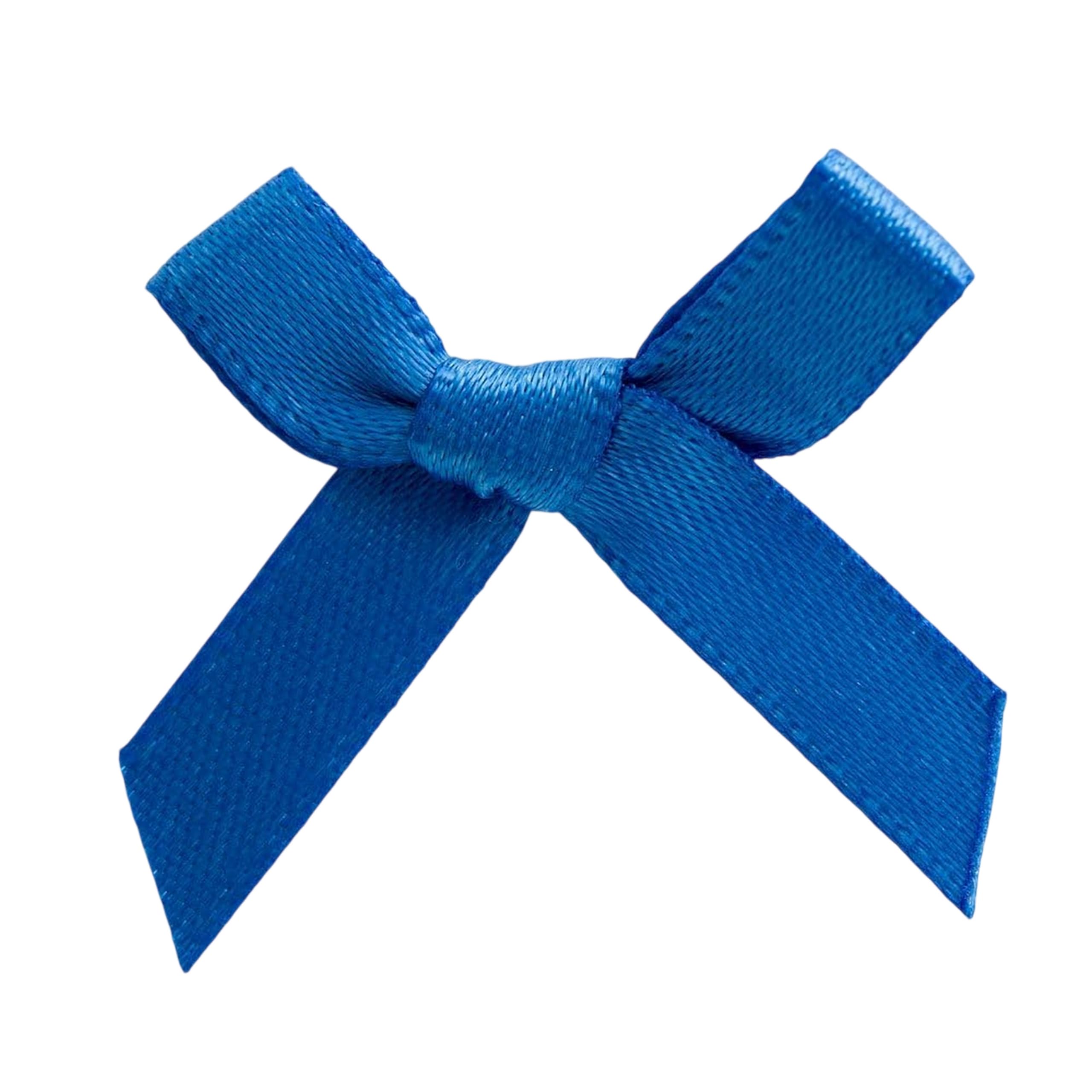 Italian Options Mini Satin Ribbon Bows, Small Bow Decorations for Crafts, Gifts, Hampers, Hair Bow, Wedding Stationery, Floristry, Christmas, Cakes, Crafting, Royal Blue, 100 Pack, 3 cm
