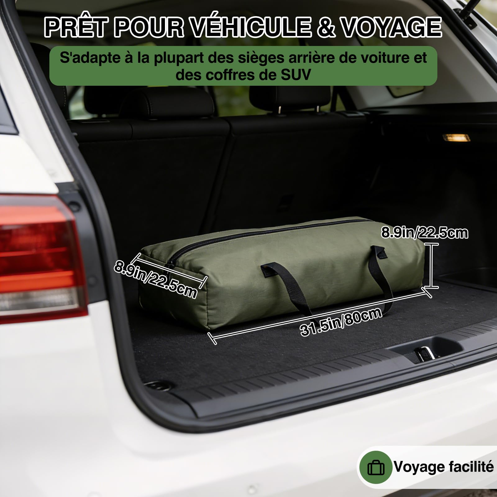 derimkcoa Caisse de Transport Pliable pour Chiens, Cage pour Chien avec Tapis épais, Caisse de Transport pour Chien Manchon en Tissu réglable, Portes en Maille Respirante,106 * 78 * 78cm,Vert