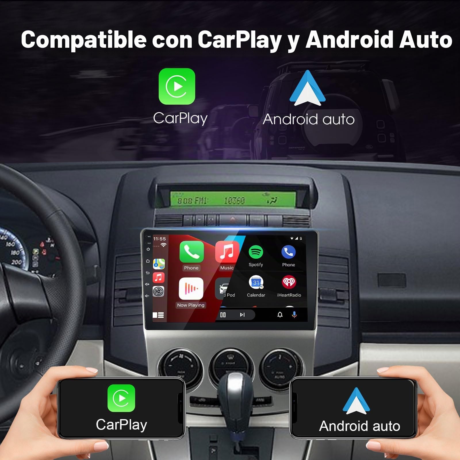 EZoneTronics Android 13 Radio de Coche estéreo para Mazda 5 2005-2010 con Wireless Carplay Android Auto Pantalla táctil de 9 Pulgadas navegación GPS Bluetooth USB WiFi Mirrorlink FM/RDS 2G+ 32G