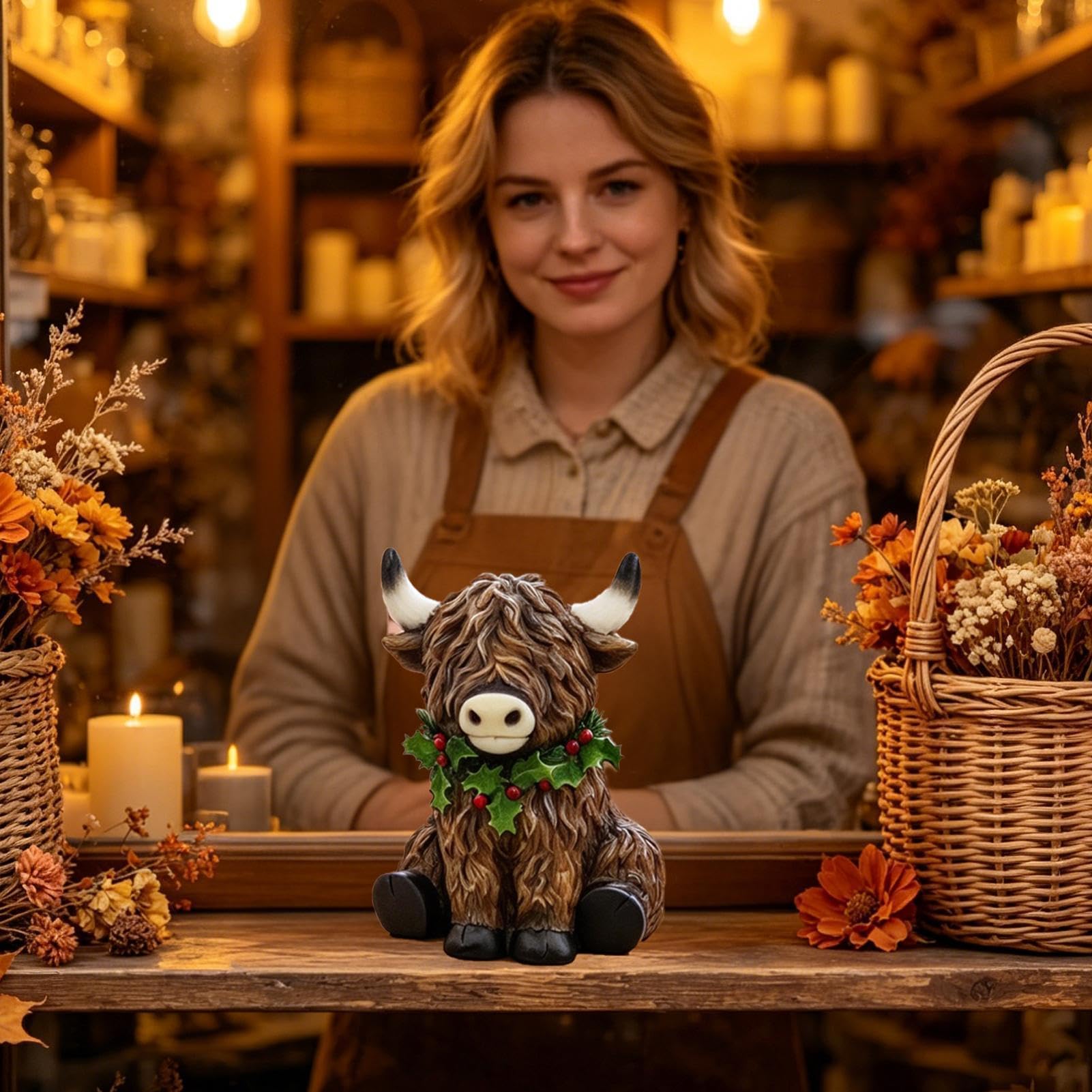 Estatua de navideño Resina Figura Animal de Granja