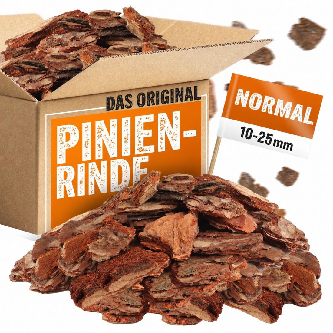 Pinienrinde Mittel 10-25 mm 140L (2x70L) Premium Pinienmulch aus Mittelmeerkiefer – Dekorativer Rindenmulch mit angenehmem Duft – Für besseren Luft- & Wasserhaushalt im Boden – Gartenmulch Pinie