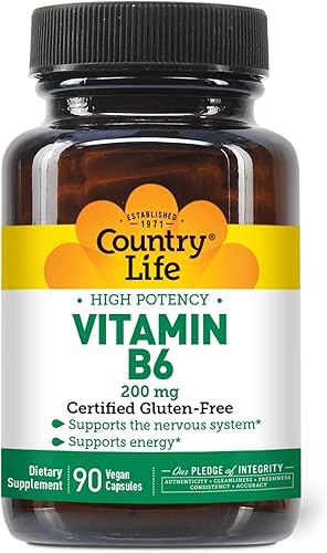 Country Life Vitamina B6 - 90 cápsulas veganas - Apoya el sistema nervioso - Apoya la energía