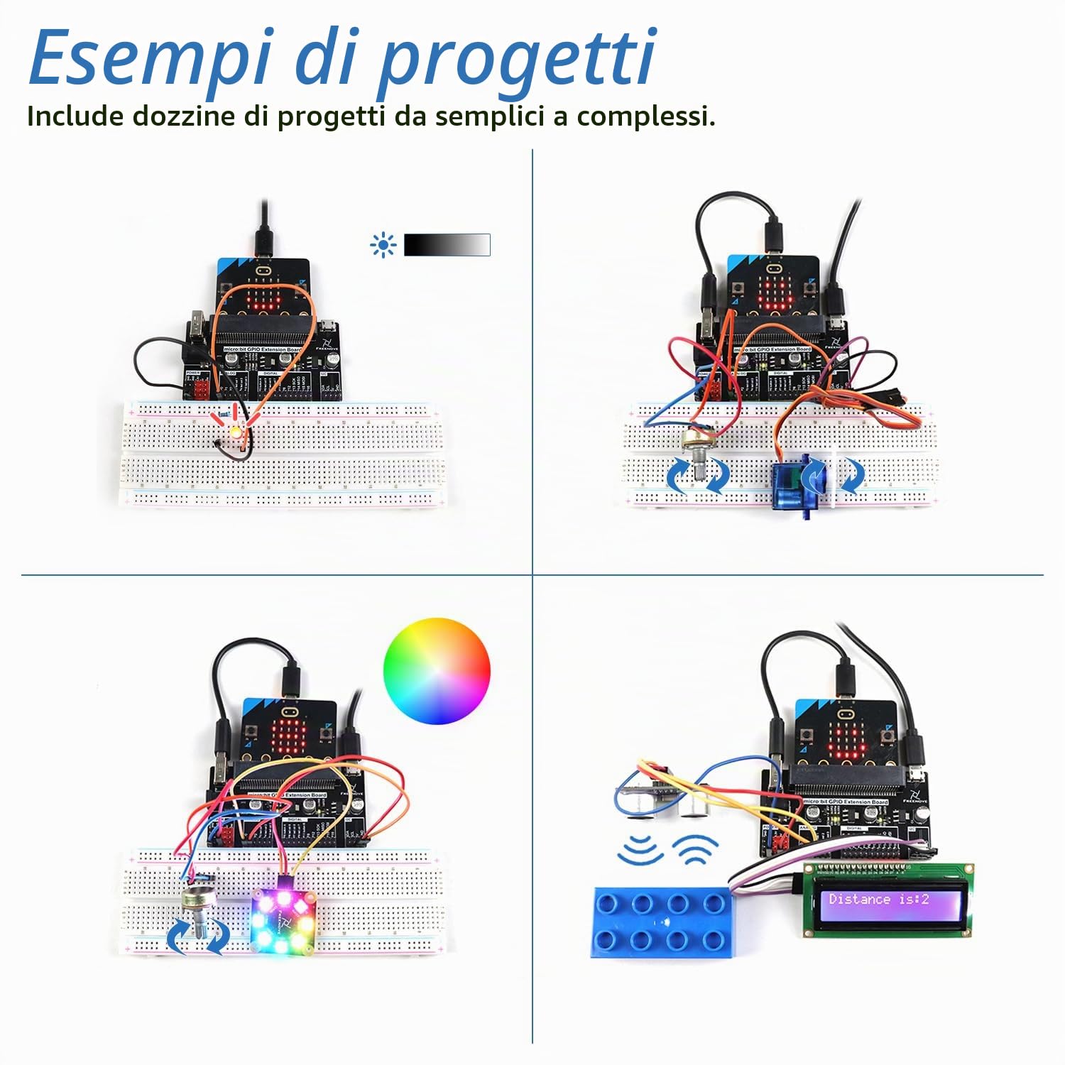 Freenove Ultimate Starter Kit for BBC micro bit (V2 Included), 316-Page Detailed Tutorial, 225 Items, 44 Projects, Blocks and Python Code