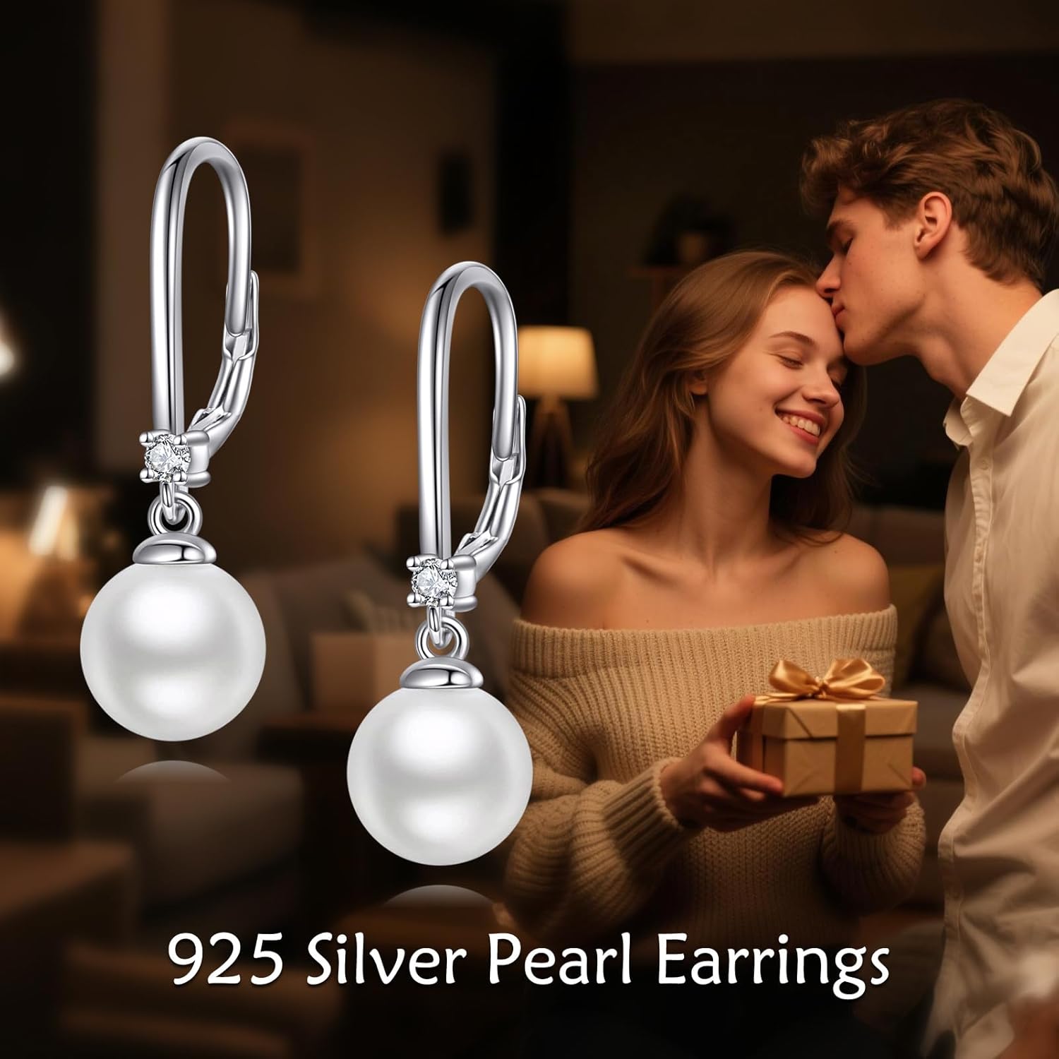 925 Sterling Silver Pearl Leverback Earrings Dangle Drop Birthstone Jewelry Gifts for Women - Image 6