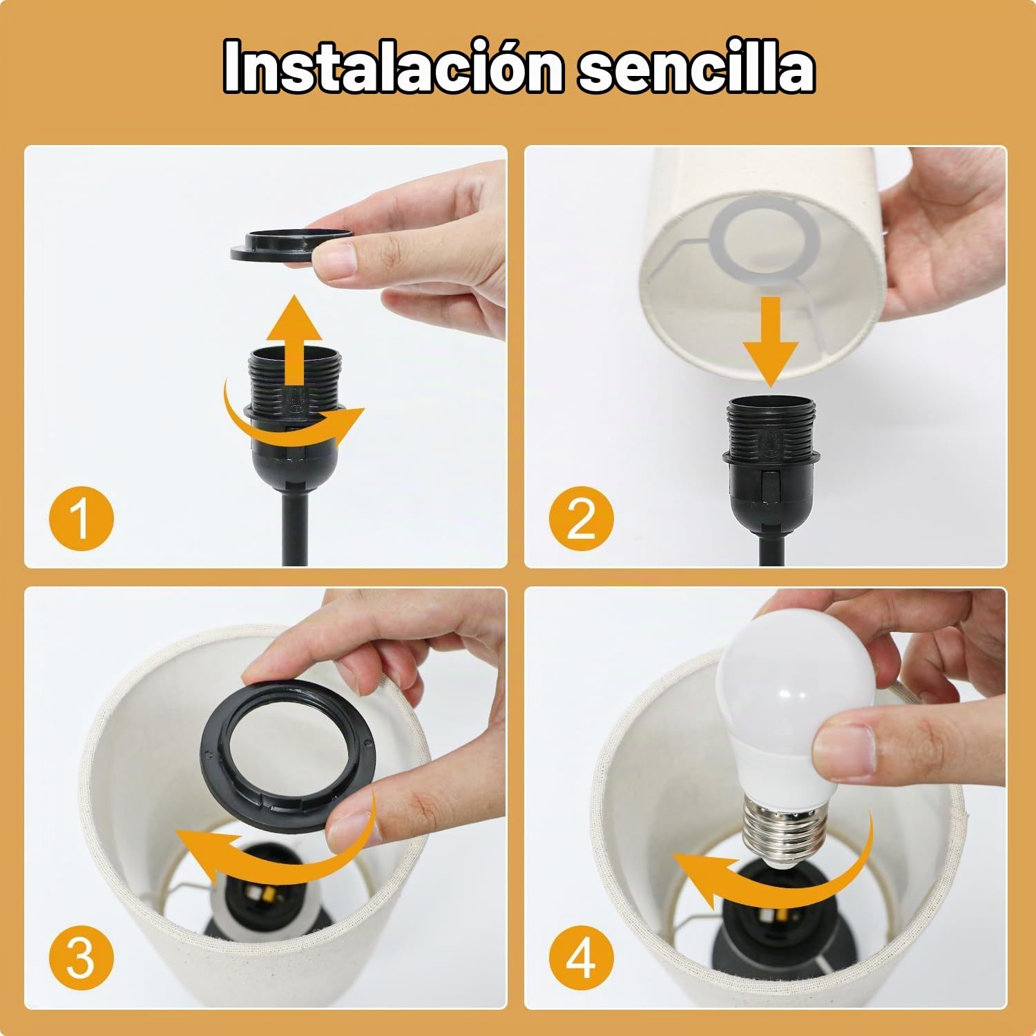 Lamparas de Mesita de Noche Tactil Regulable, Lampara de Mesa con Puertos de Carga USB A+C, Pantalla Lamparas de Lino, Lamparas Pequeña para Dormitorio, Sala de Estar, Habitación de Bebé