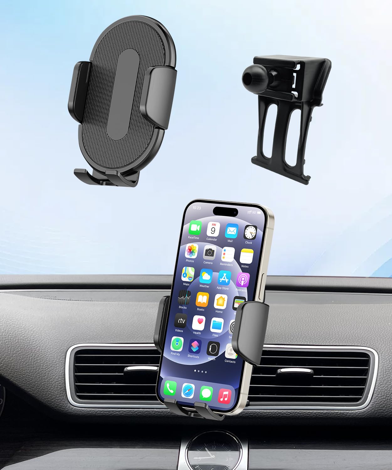 Soporte para teléfono de coche para Volkswagen 2009-2017 CC / 2006-2010 Passat Auto Accesorios, colocación y selección con una sola mano, rotación de 360°, manos libres, para teléfonos de