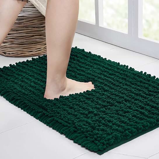 green contour bath rug