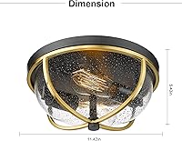 Vista 4 de Lámpara de Techo de Montaje Empotrado, Lámparas de Techo para Pasillo de Montaje en Techo, Iluminación Moderna de Cocina con Vidrio Granulado, Luces