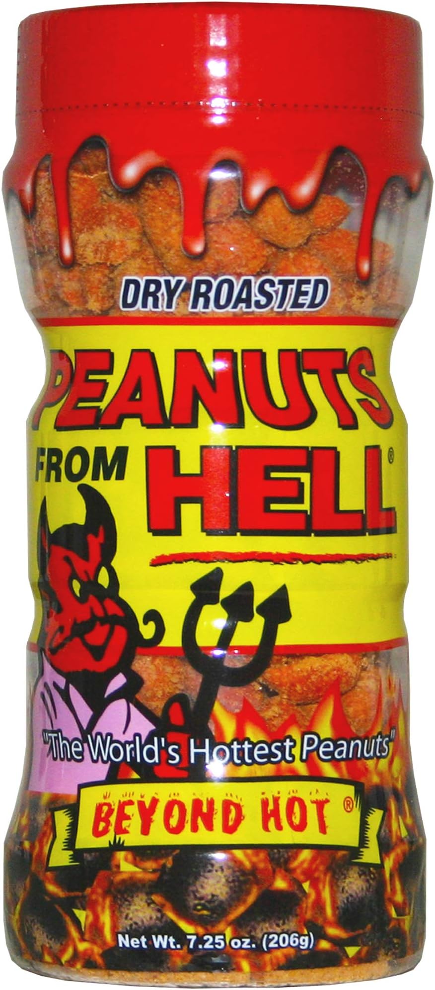 Peanuts from Hell - Ultimate Spicy Gourmet Gift Peanuts 7.25 oz Jar - Try if you dare! (Habanero from HELL)