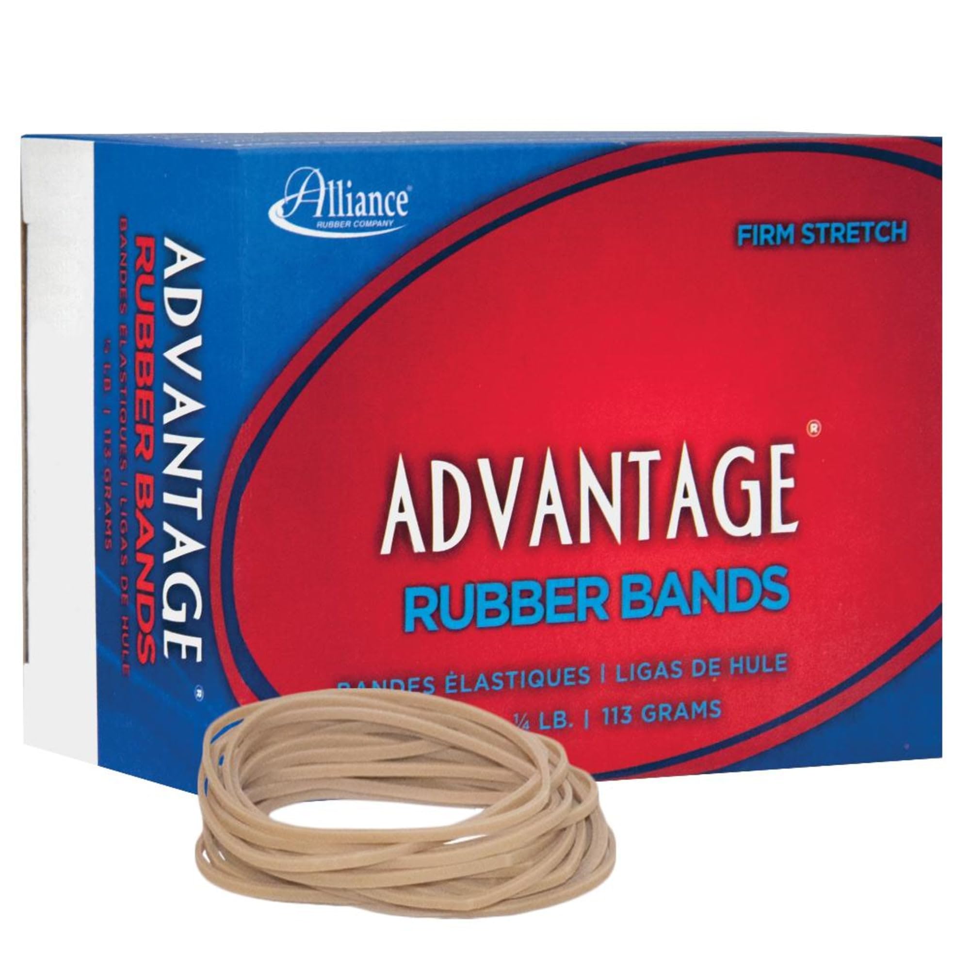 Alliance Rubber 26189 Advantage Rubber Bands Size #18, 1/4 lb Box Contains Approx. 370 Bands (3" x 1/16", Natural Crepe) โ image 1