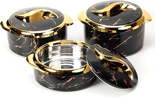 Miniatura 9 de Juego de 3 tazones térmicos con aislamiento Hywisnok 2.5/2.0/1.5 L - Mantiene la comida caliente durante horas - Platos de servir versátiles con