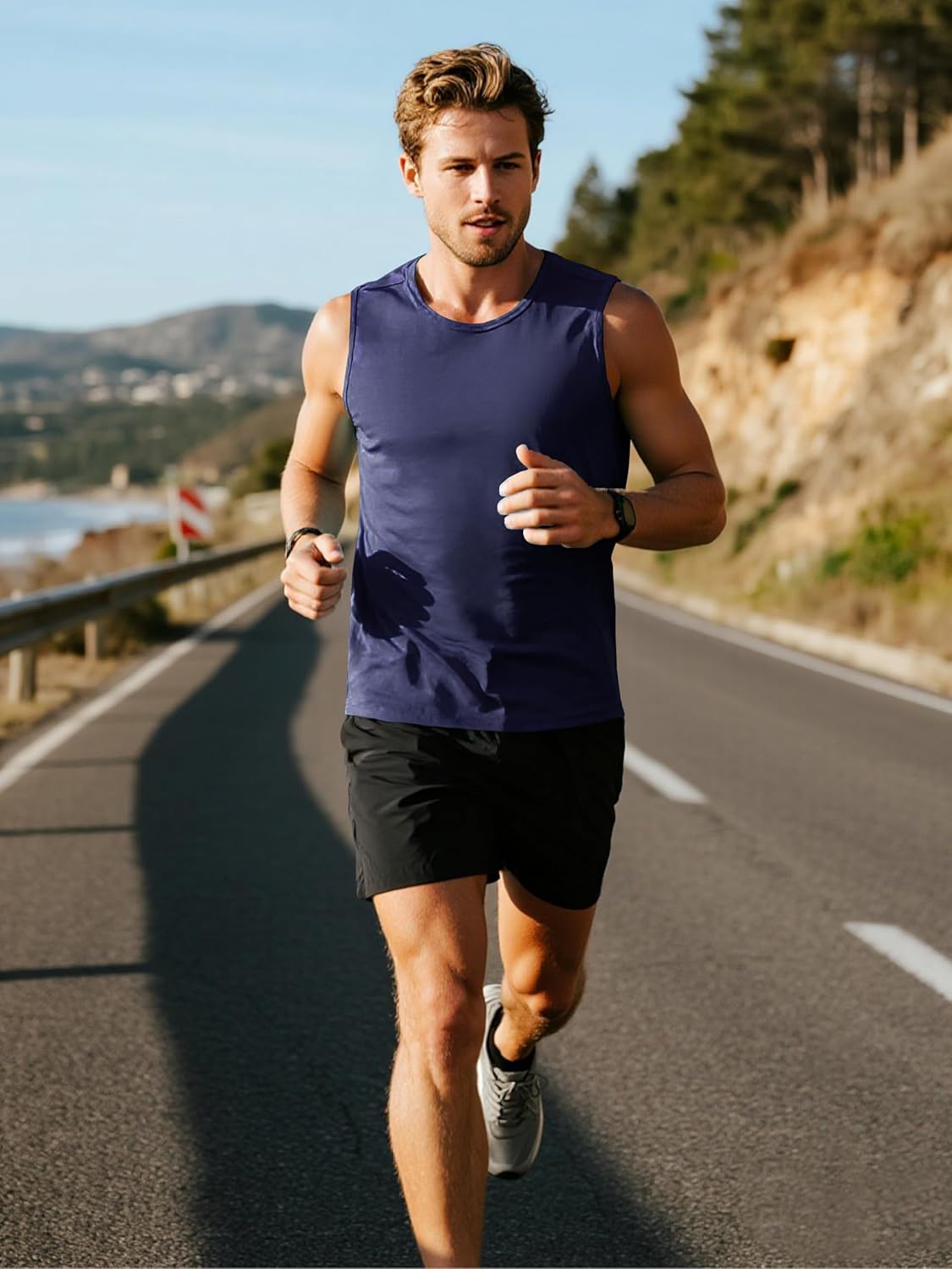 Mens 5 Pack Quick Dry Tank Tops, Moisture Wicking, Mesh Lightweight T-Shirts, Athletic Weightlifting Sleeveless - Image 9