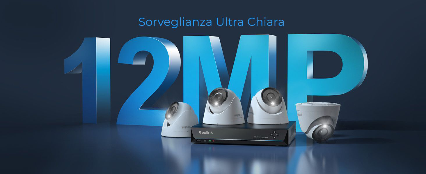 Reolink PoE 12MP Kit Telecamere Videosorveglianza, IK10 Antivandalo, Grandangolo A 145°, Faretti Per Visione Notturna, Rilevamento Uomo/Veicolo/Animale, Audio Bidirezionale, NVR 8CH 2TB, RLK8-1200V4 - Foto 12