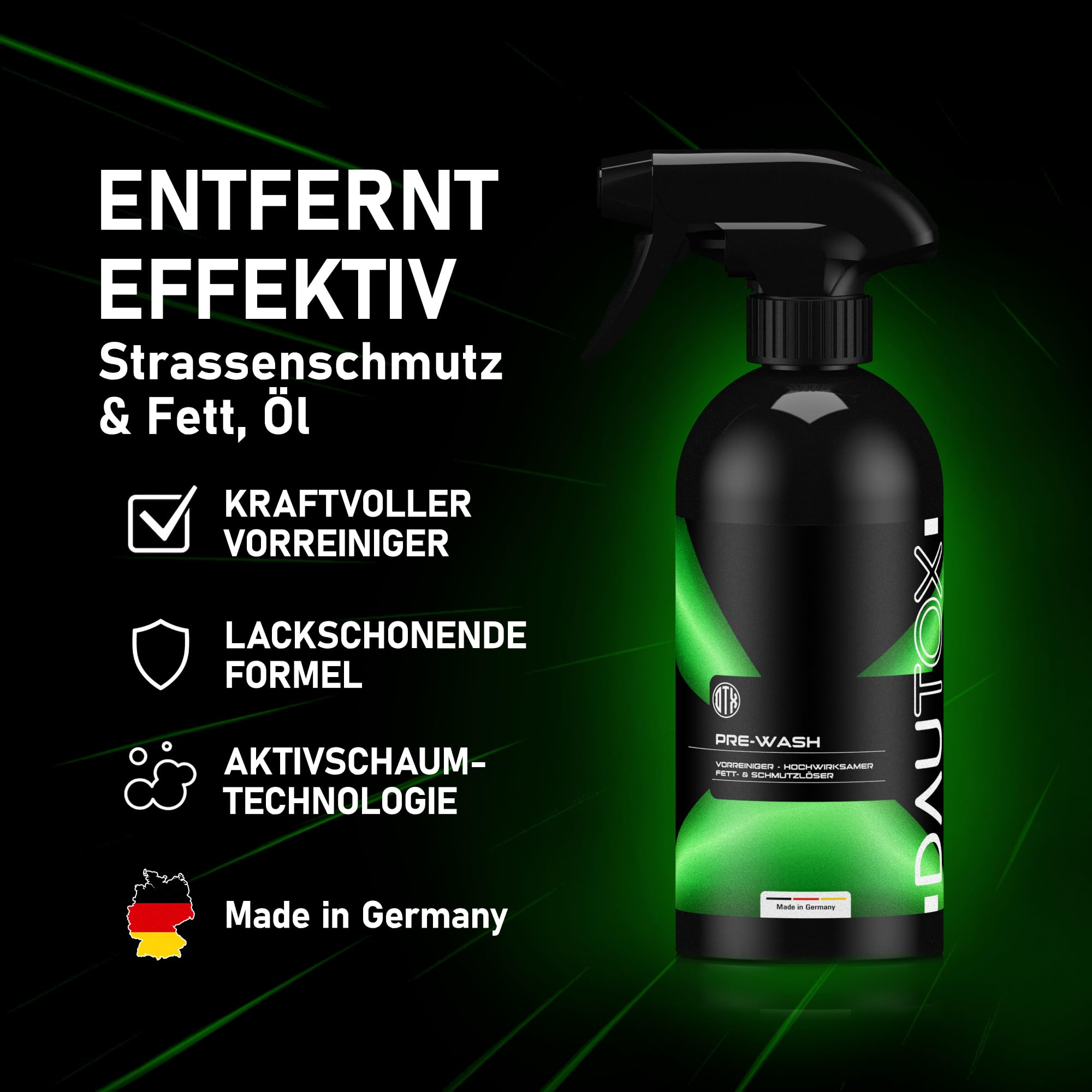 DAUTOX® Auto Reinigungsset – Autopflege Set für Innenraum & Außenbereich | Fahrzeugpflege Komplett- & Startersets | verschiedene Setgrößen (Außenpflege PRO Set | 4-teilig)