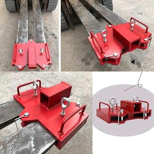 Miniatura 3 de NIXFACE Accesorio de remolque de carretilla elevadora de 2 pulgadas, receptor de enganche de remolque para horquillas de plataforma dobles