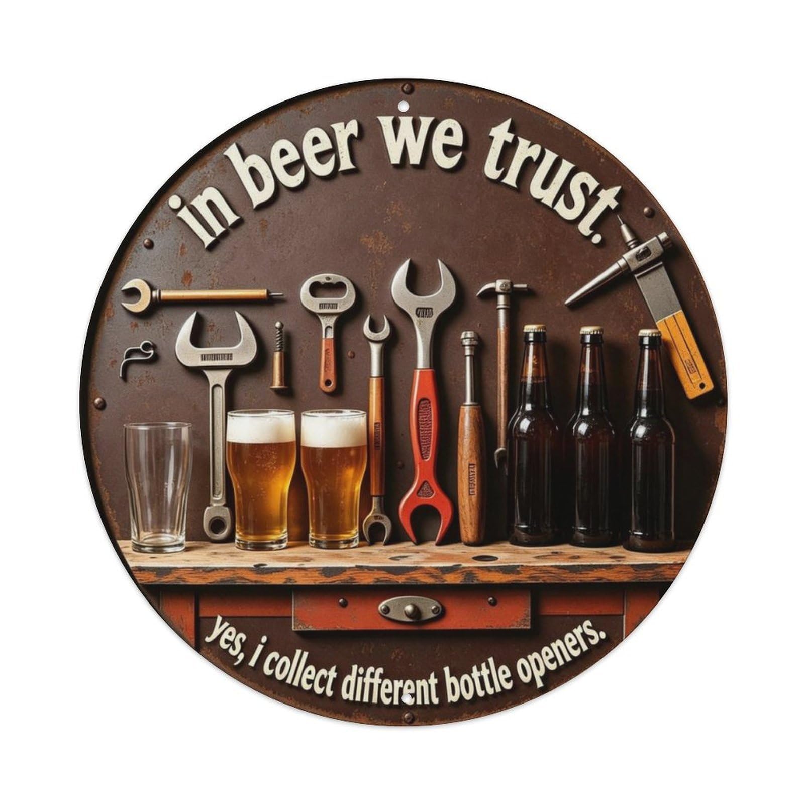 in Beer We Trust Metal Tin Sign Plaque