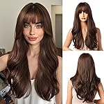 Esmee Brown Wigs 24 Long Synthetic Wig with High Density Natural Headline Heat Permanent Hair Wigs for Women