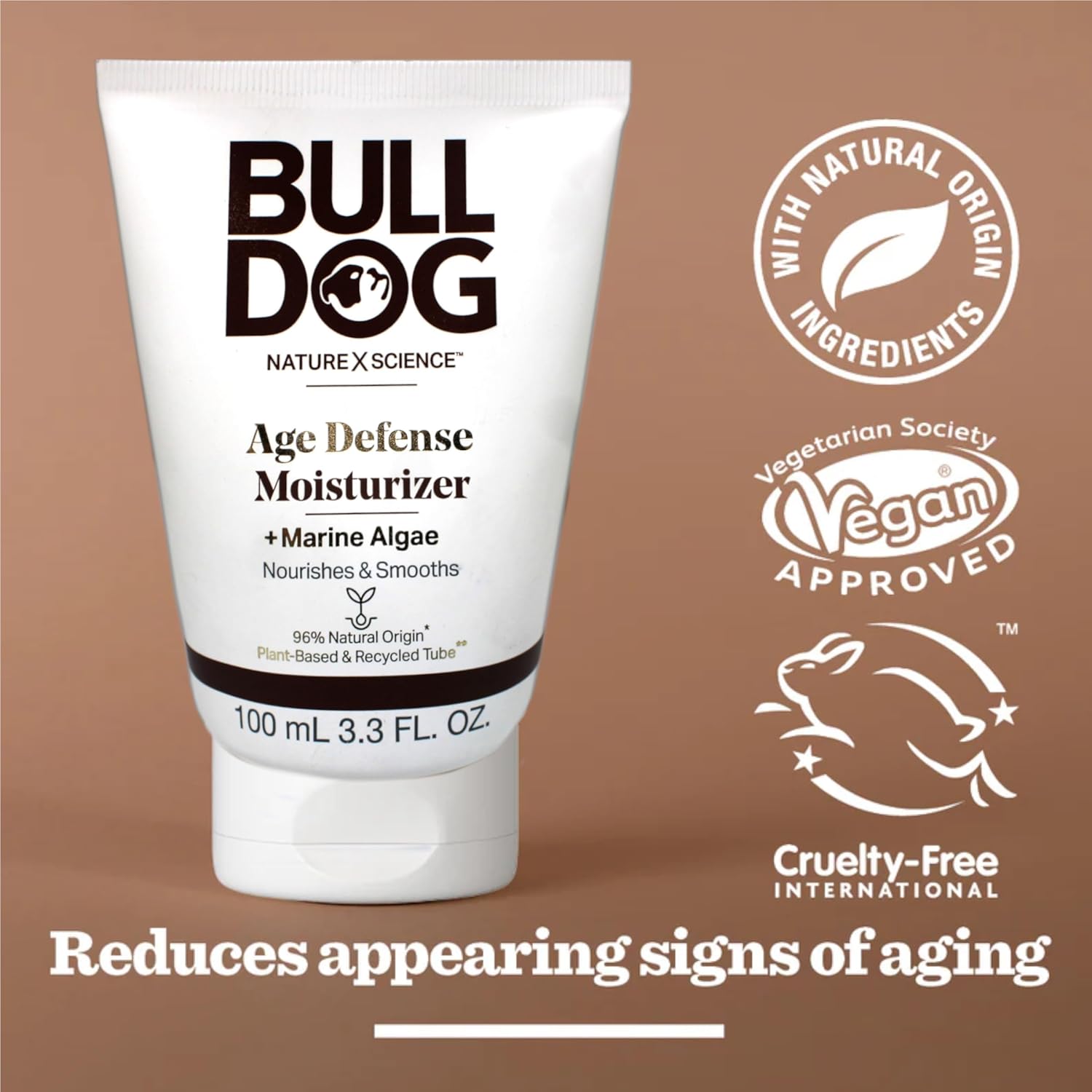 BULLDOG Mens Skincare and Grooming Age Defense Moisturizer, 3.3 Fluid Ounce - Pack of 2