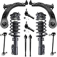 Vista 351 de Detroit Axle - Kit de puntales delanteros para Ford 2000-2004 Focus 2 puntales con muelle helicoidal 2 brazos de control inferiores con rótulas 2001