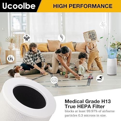 Miniatura 4 de Paquete de 2 mini filtros de repuesto para mini purificadores de aire LEVOIT Core, repuesto de filtro HEPA H13, filtro de alta eficiencia 3 en 1 con