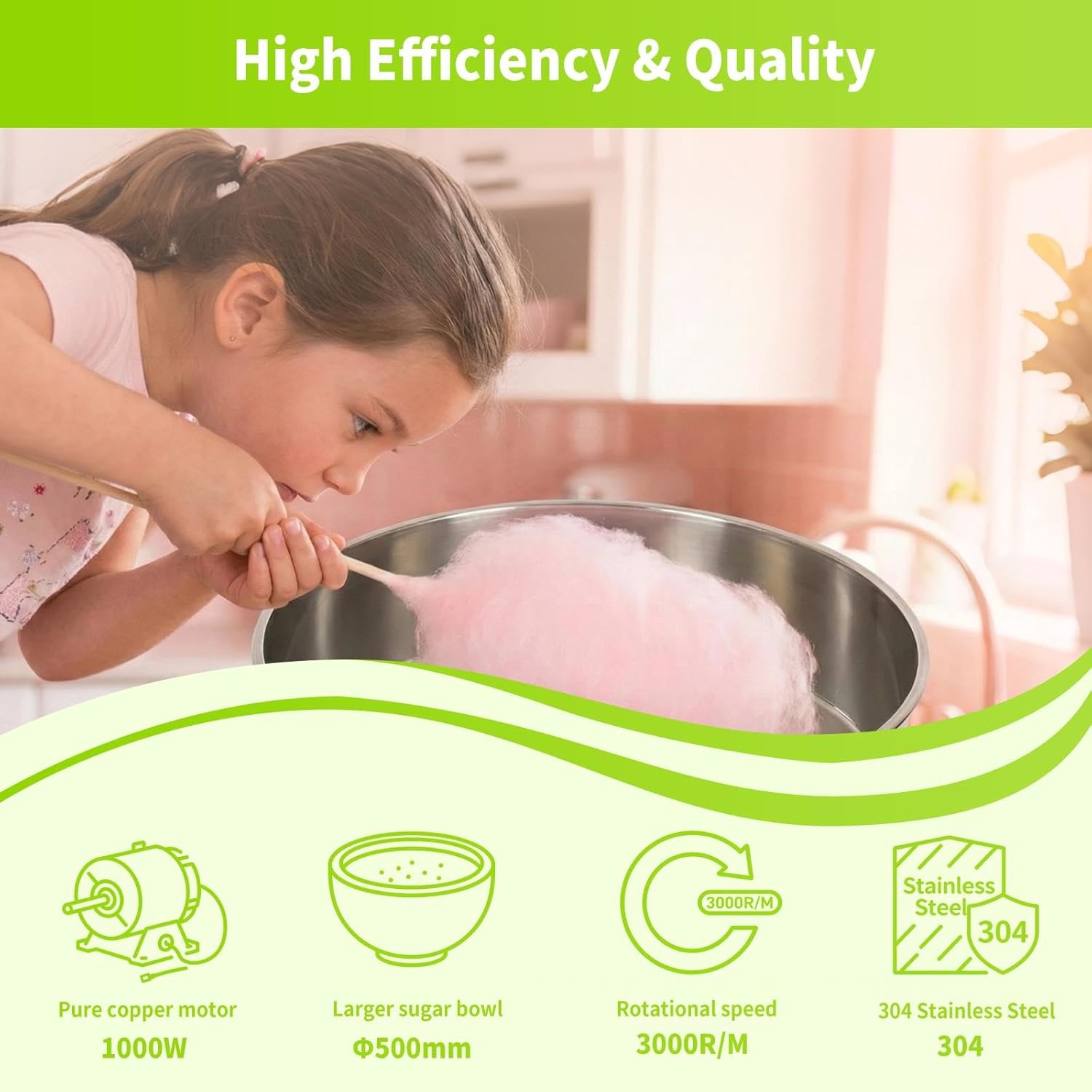 Cotton Candy Machine, 140-473°F temp 20×20×19in size, Professional Cotton Candy Machines, Cotton Candy Maker, for Halloween, casual parties and commercial supermarkets