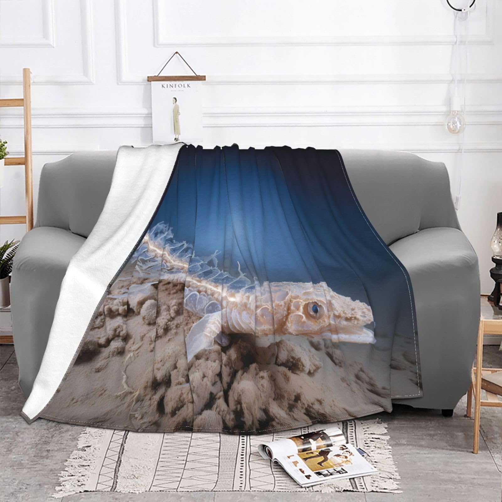 Manta de viaje portátil de 80 x 60 pulgadas, suave, resistente a las arrugas, plegable, exquisito estampado nocturno