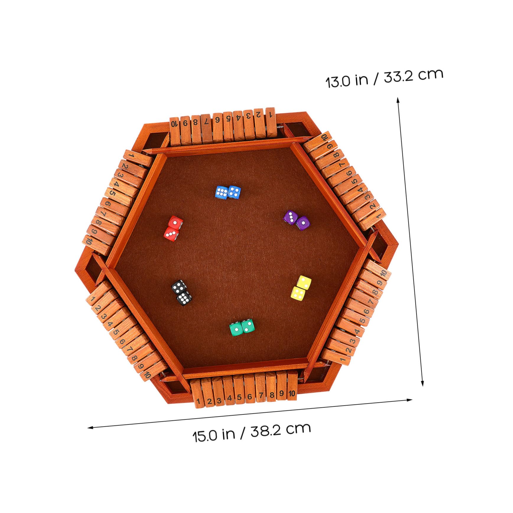 PLAFOPE Shut The Box Gra Drewniana z Sześciościennymi Kośćmi Liczbowymi Interaktywna Planszowa Gra Matematyczna Przyjęcia i Spotkania Rodzinne Wytrzymała i Przenośna Plansza z Drewna