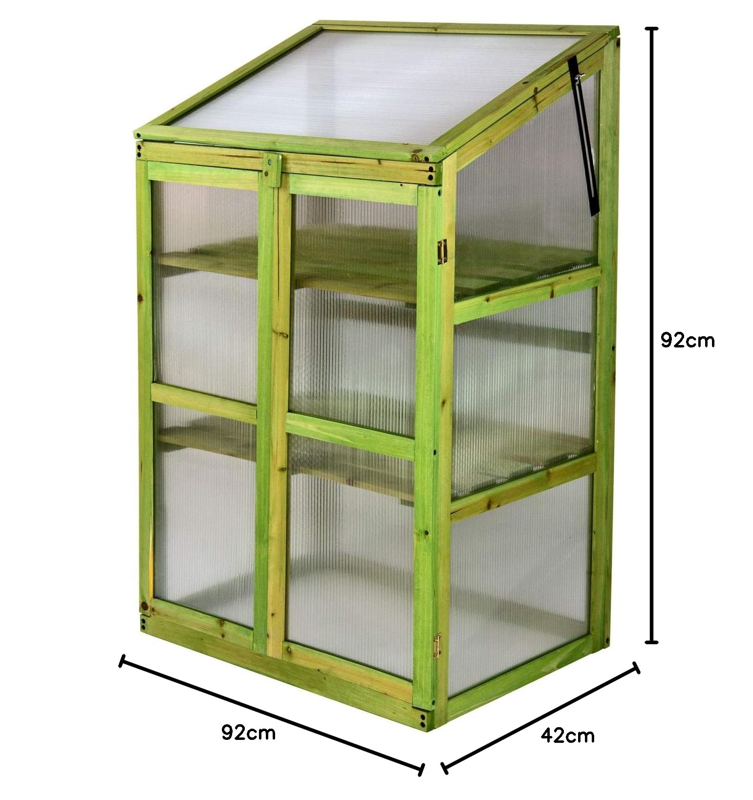 DEMA Holz Frühbeetschrank Lazise, Aufzuchtschrank, Gewächshaus 61x45x101 cm, Robust, Langlebig, für Garten, Pflanzenaufzucht, Gemüse, Kräuter, Balkon, Salzimprägniert, mit Stegplatten