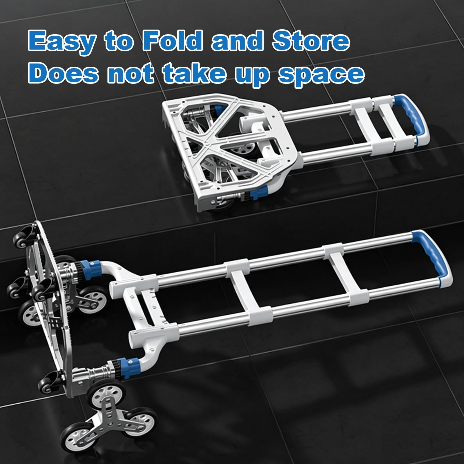 Silent-Wheel-Treppensteiger-Sackkarre – Treppensteiger aus Aluminiumlegierung, Ausgestattet mit Einem Teleskopgriff und Gummirädern; Geeignet for den Materialtransport(X-Small)