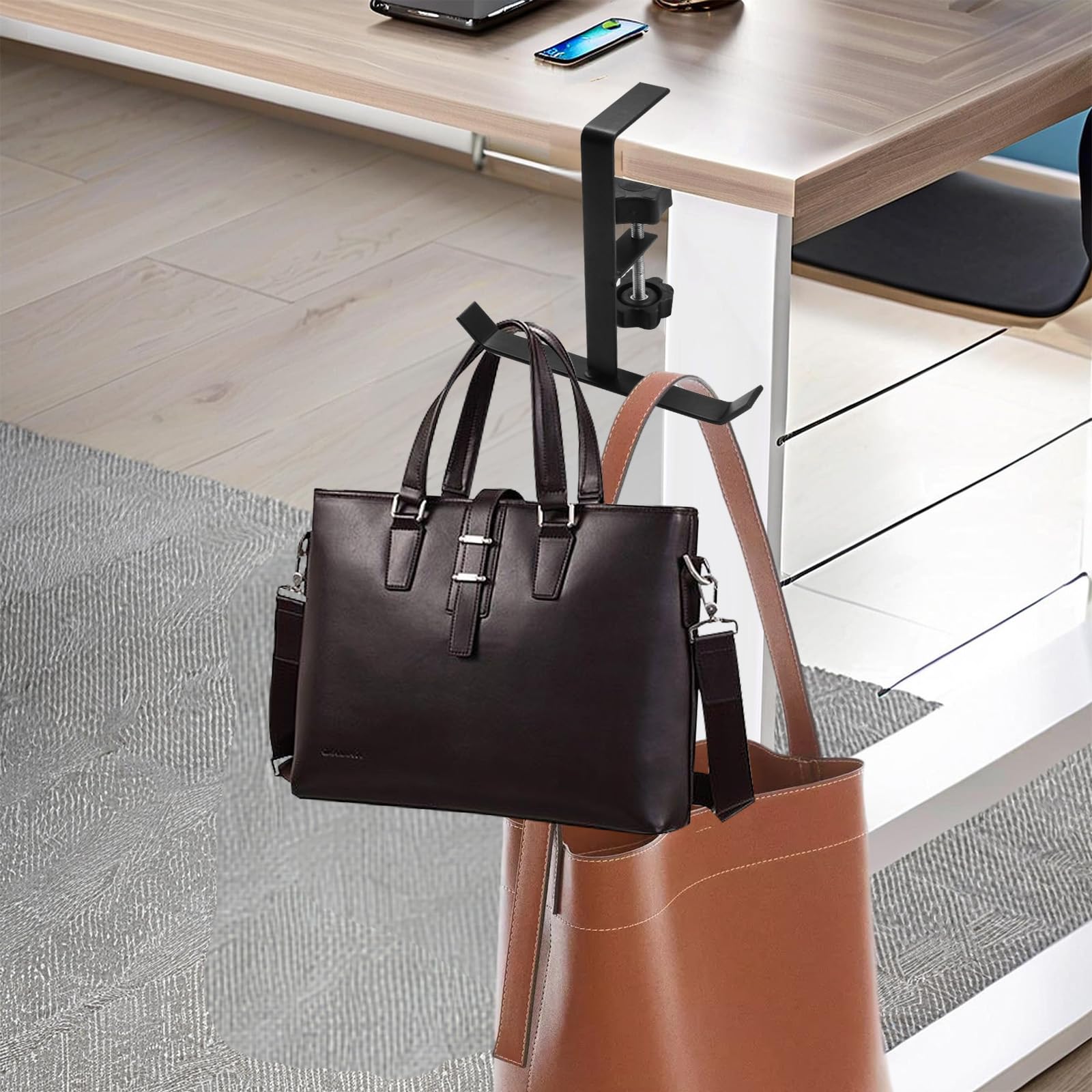 Porte Sac à Main Table Réglable,accroche Sac à Main Pour