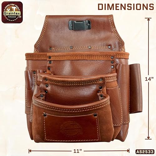 Miniatura 6 de Graintex Ambassador Series - 10 marcos de bolsillo profesionales para uñas y herramientas, duradera y versátil, cuero genuino de grano superior para