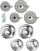 Vista 10 de W10196405 W10196406 - Sartenes de goteo para estufa eléctrica y MP22YA para estufa eléctrica Whirl-pool Ama-na May-tag – 2 × 6 pulgadas 2 × 8